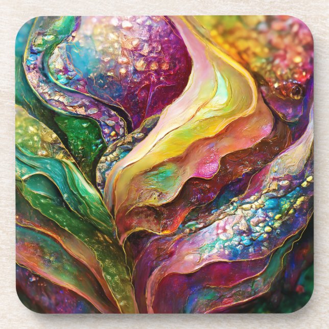 ABSTRACT COMPOSITION  BEVERAGE COASTER (Front)