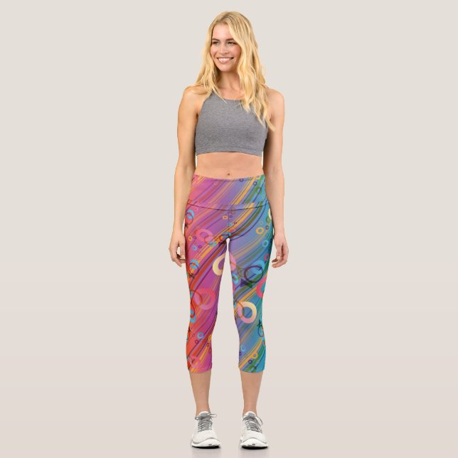 Abstract Composition Capri Leggings (Front)