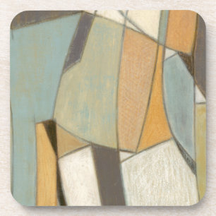 Abstract Composition with Muted Colors Beverage Coaster