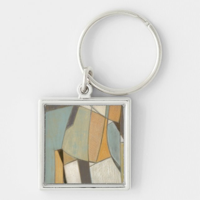 Abstract Composition with Muted Colors Keychain (Front)