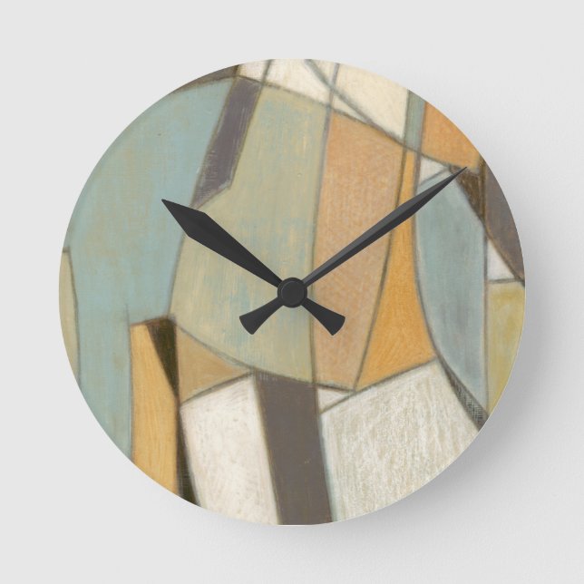 Abstract Composition with Muted Colors Round Clock (Front)