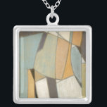 Abstract Composition with Muted Colors Silver Plated Necklace<br><div class="desc">The muted colors of this Norman Wyatt composition harkens back to abstract works by Piet Mondrian. While the paints used are toned down,  their the colors together speak loudly and call attention to the piece. Purchase your copy today!</div>