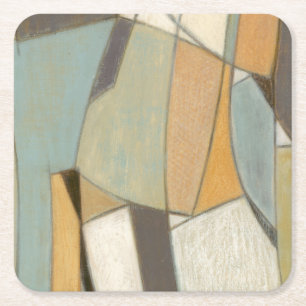 Abstract Composition with Muted Colors Square Paper Coaster