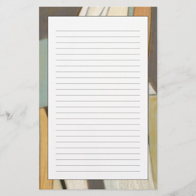 Abstract Composition with Muted Colors Stationery (Front)