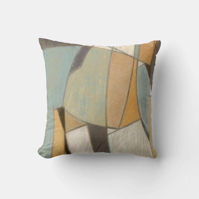 Abstract Composition with Muted Colors Throw Pillow (Front)