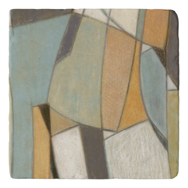 Abstract Composition with Muted Colors Trivet (Front)