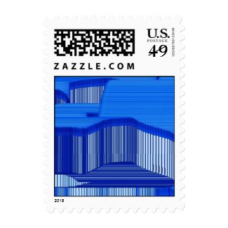 Abstract Computer Blue Stripe Art Postage