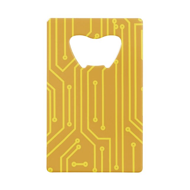 Abstract computer equipment credit card bottle opener (Front)