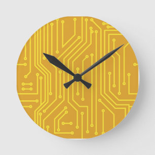 Abstract computer equipment round clock