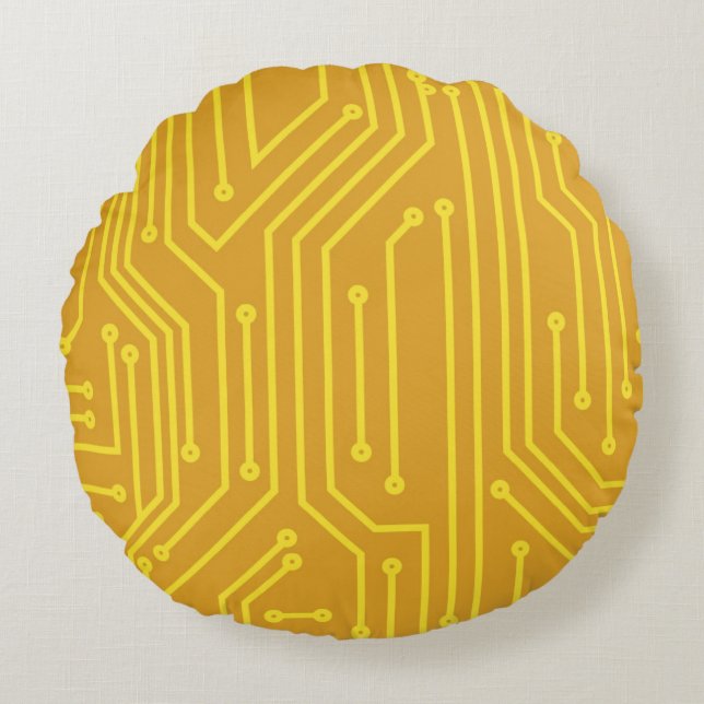 Abstract computer equipment round pillow (Front)