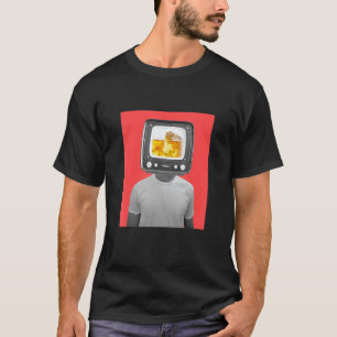 Abstract Concept Man With Beer Tv Head Illustratio T-Shirt