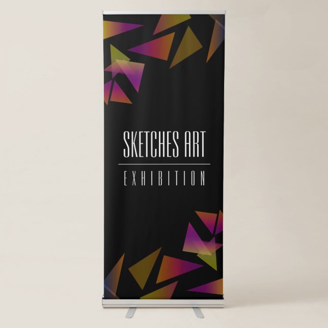 Abstract Confetti Art Exhibition Retractable Banner (Front)