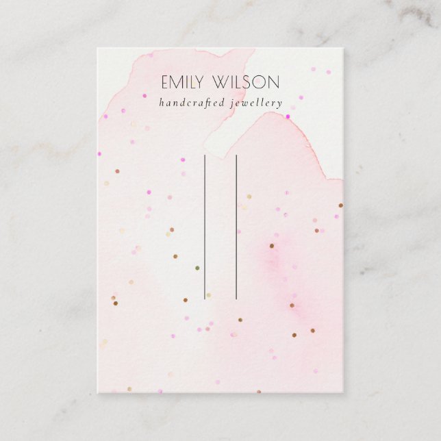 Abstract Confetti Blush Hairclips Pin Display Business Card (Front)