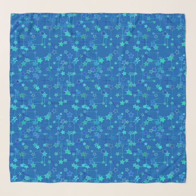 Abstract Constellation of Stars, Cobalt Blue Scarf (Front)