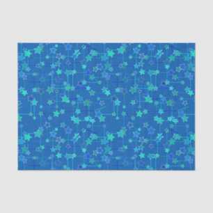 Abstract Constellation of Stars, Cobalt Blue Tissue Paper