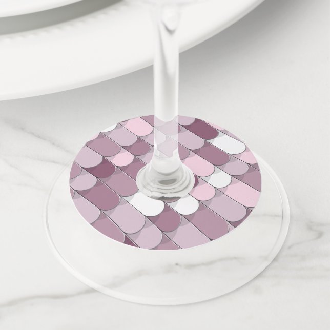 Abstract Construction (tiles) 2 Wine Glass Tag (Close Up)