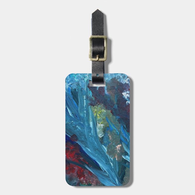 Abstract contemporary colorful luggage tag (Front Vertical)