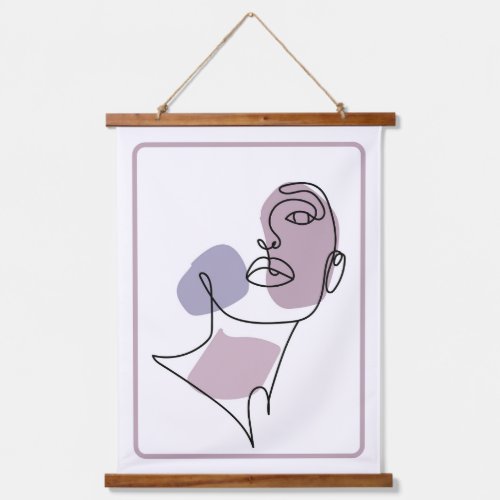 Abstract Contemporary Female Face Tapestry