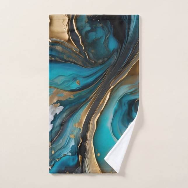Abstract contemporary fluid art hand towel  (Hand Towel)