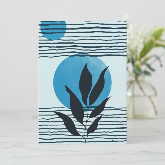 Abstract contemporary midcentury tropical leaf 2/3 card (Standing Front)