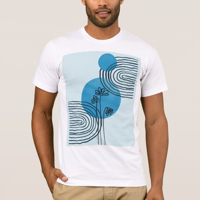 Abstract contemporary midcentury tropical leaf 3/3 T-Shirt (Front)