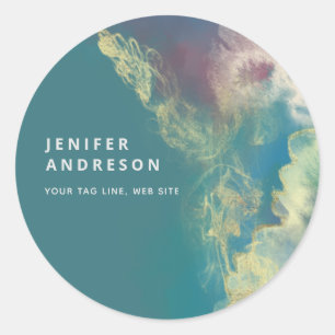 Abstract contemporary modern artistic ink classic round sticker