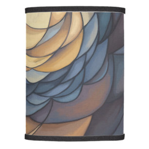 Abstract, contemporary, painting, ochre, blue lamp shade