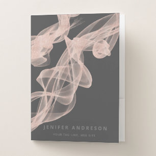 Abstract contemporary rose gold glitter pocket folder