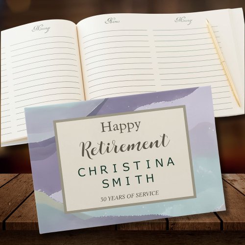 Abstract Contemporary Watercolor Retirement Party