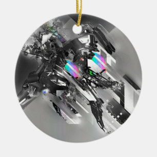 Abstract Cool Transformation Robotics Ceramic Ornament