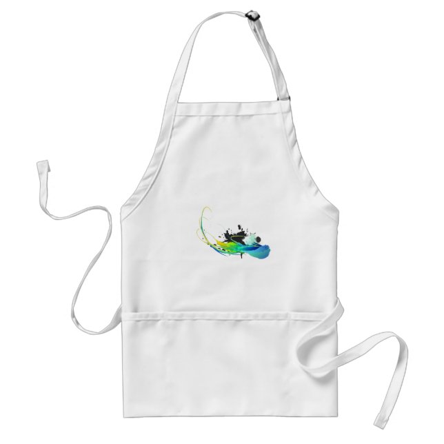 Abstract cool waters Paint Splatters Adult Apron (Front)