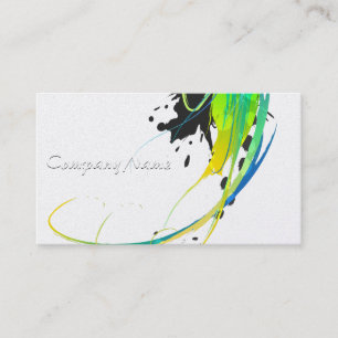 Abstract Cool Waters Paint Splatters Business Card
