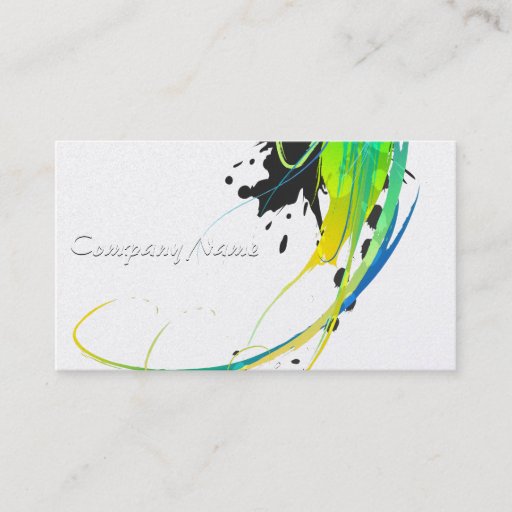 Customizable Abstract Cool Waters Paint Splatters Business Cards