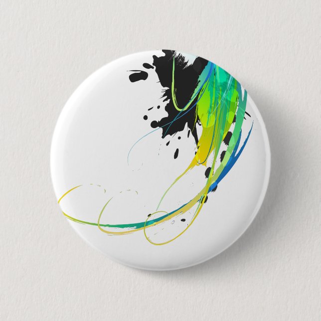 Abstract cool waters Paint Splatters Button (Front)