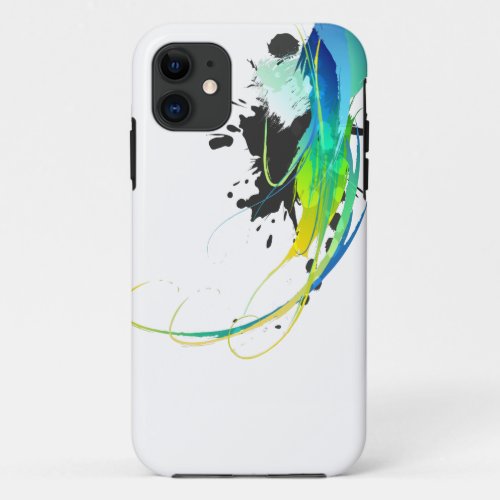 Abstract cool waters Paint Splatters iPhone 11 Case