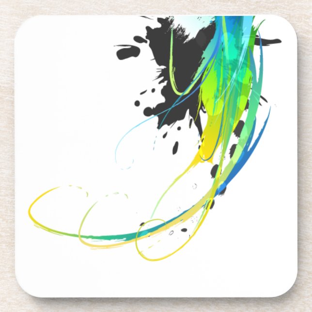 Abstract cool waters Paint Splatters Coaster (Front)