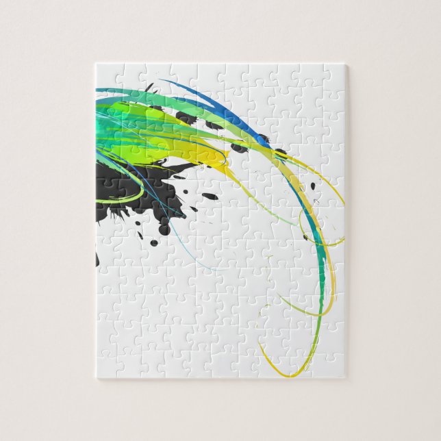 Abstract cool waters Paint Splatters Jigsaw Puzzle (Vertical)