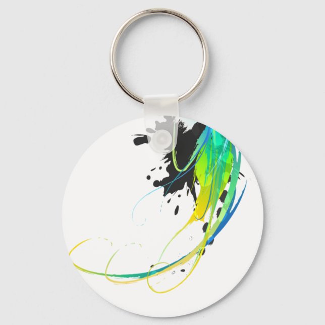 Abstract cool waters Paint Splatters Keychain (Front)