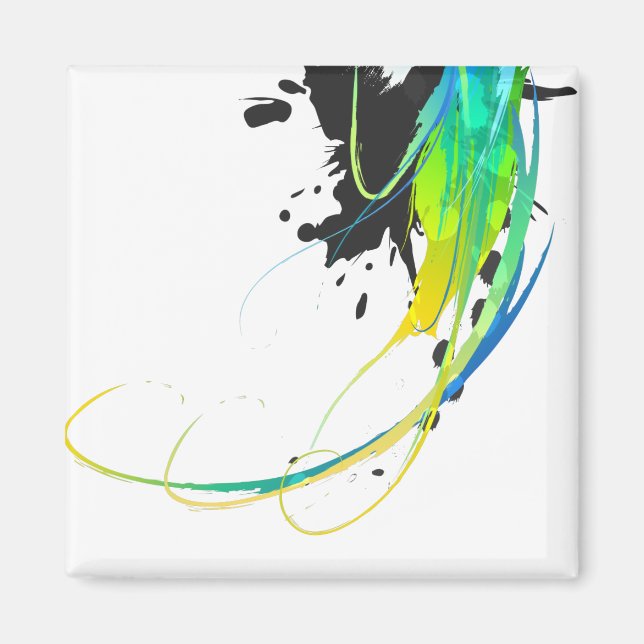 Abstract cool waters Paint Splatters Magnet (Front)
