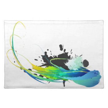 Abstract Cool Waters Paint Splatters Placemat by UTeezSF at Zazzle