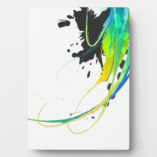 Abstract cool waters Paint Splatters Plaque (Front)