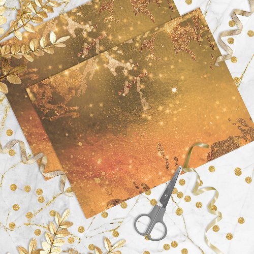 Abstract Copper Bronze Sparkly Modern Glam Chic Tissue Paper