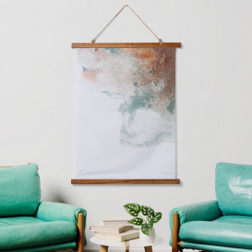 Abstract Copper Green Watercolor Hanging Tapestry