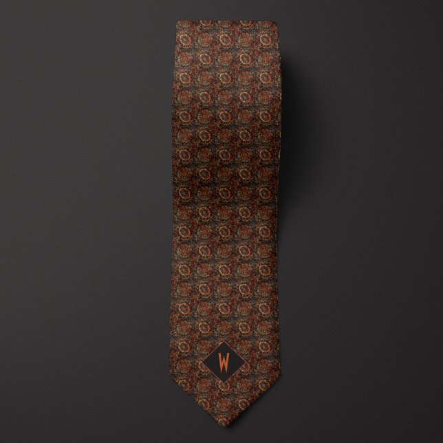 Abstract Copper Mandala Monogram Neck Tie (Creator Uploaded)