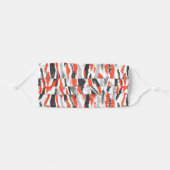 Abstract Coral And Black Paint Brushstrokes Adult Cloth Face Mask (Front, Folded)