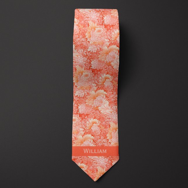 Abstract Coral Floral  Neck Tie (Creator Uploaded)