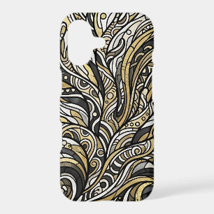 Abstract Coral Reef Gold Monochrome iPhone Cases