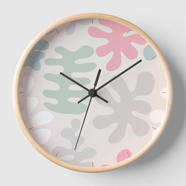 Abstract Coral Reef Shapes Clock (Front)
