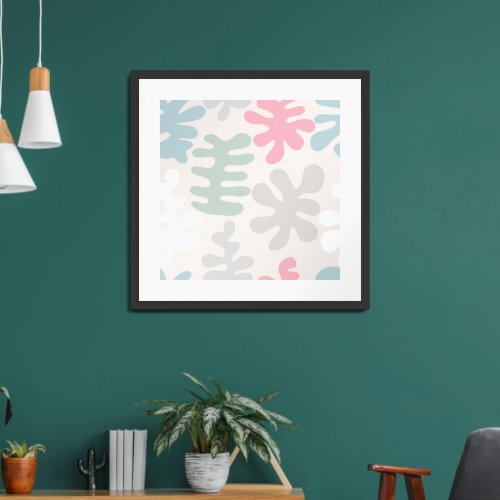 Abstract Coral Reef Shapes Framed Art