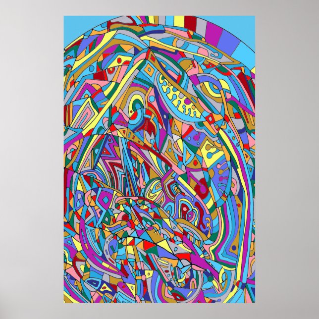 Abstract Coral Sea Poster (Front)